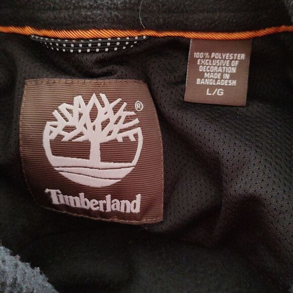 Timberland black fleece zip up vest  Sz L - Picture 5 of 5